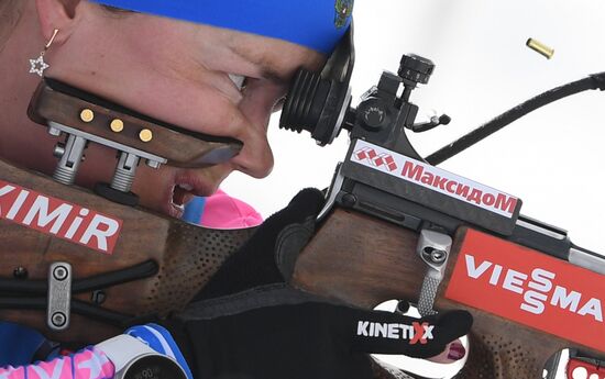Italy Biathlon Worlds Women Sprint