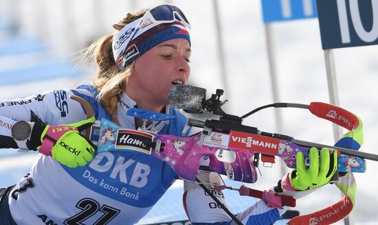 Italy Biathlon Worlds Women Sprint