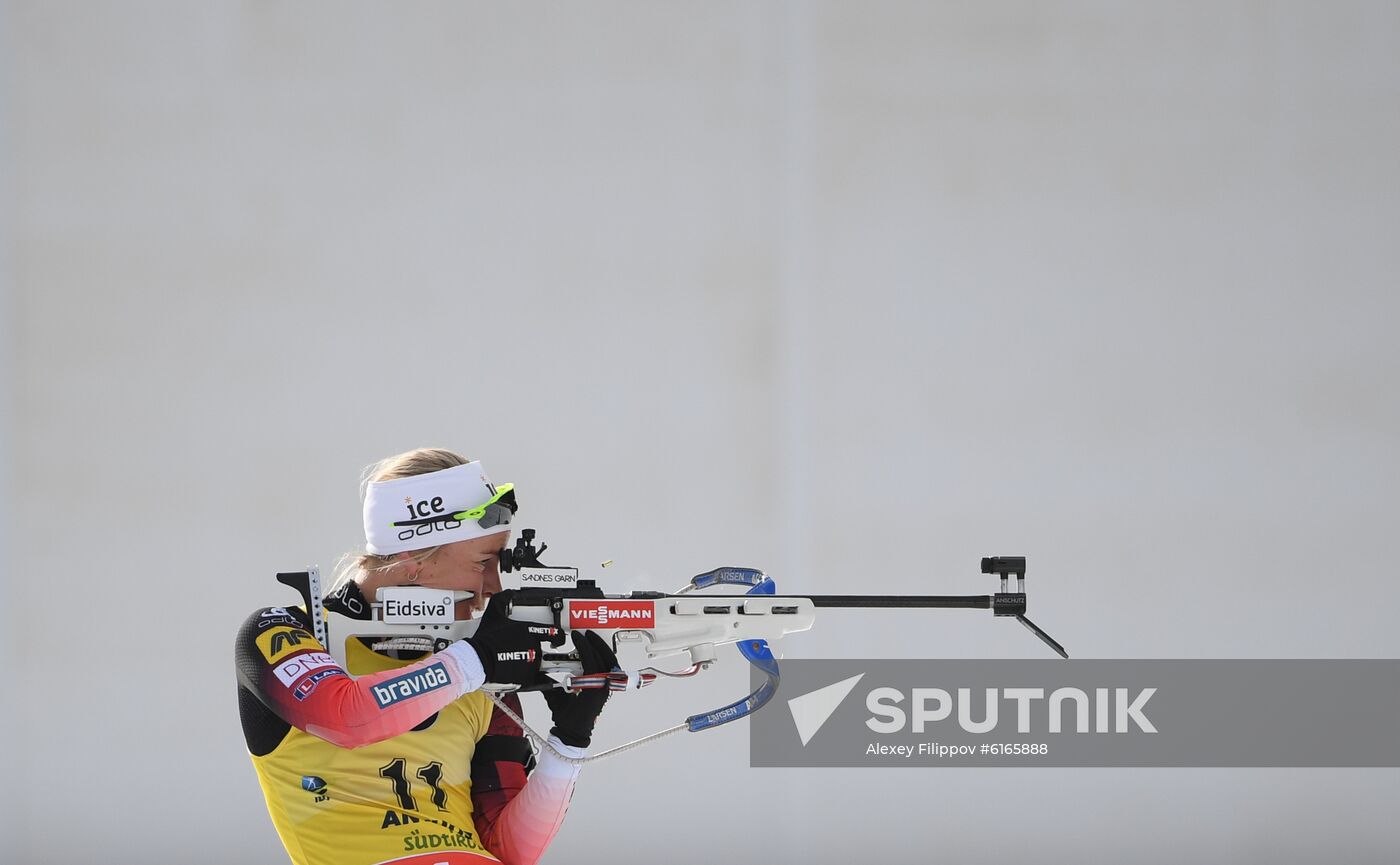 Italy Biathlon Worlds Women Sprint