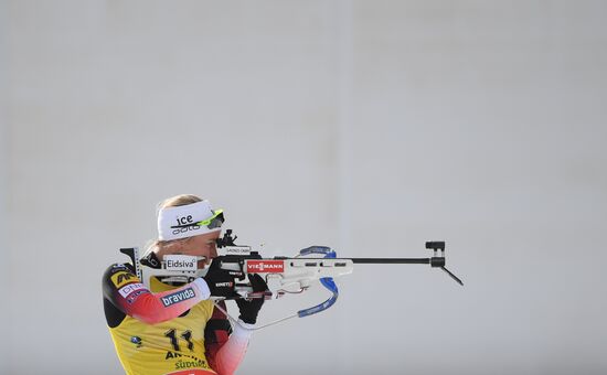 Italy Biathlon Worlds Women Sprint