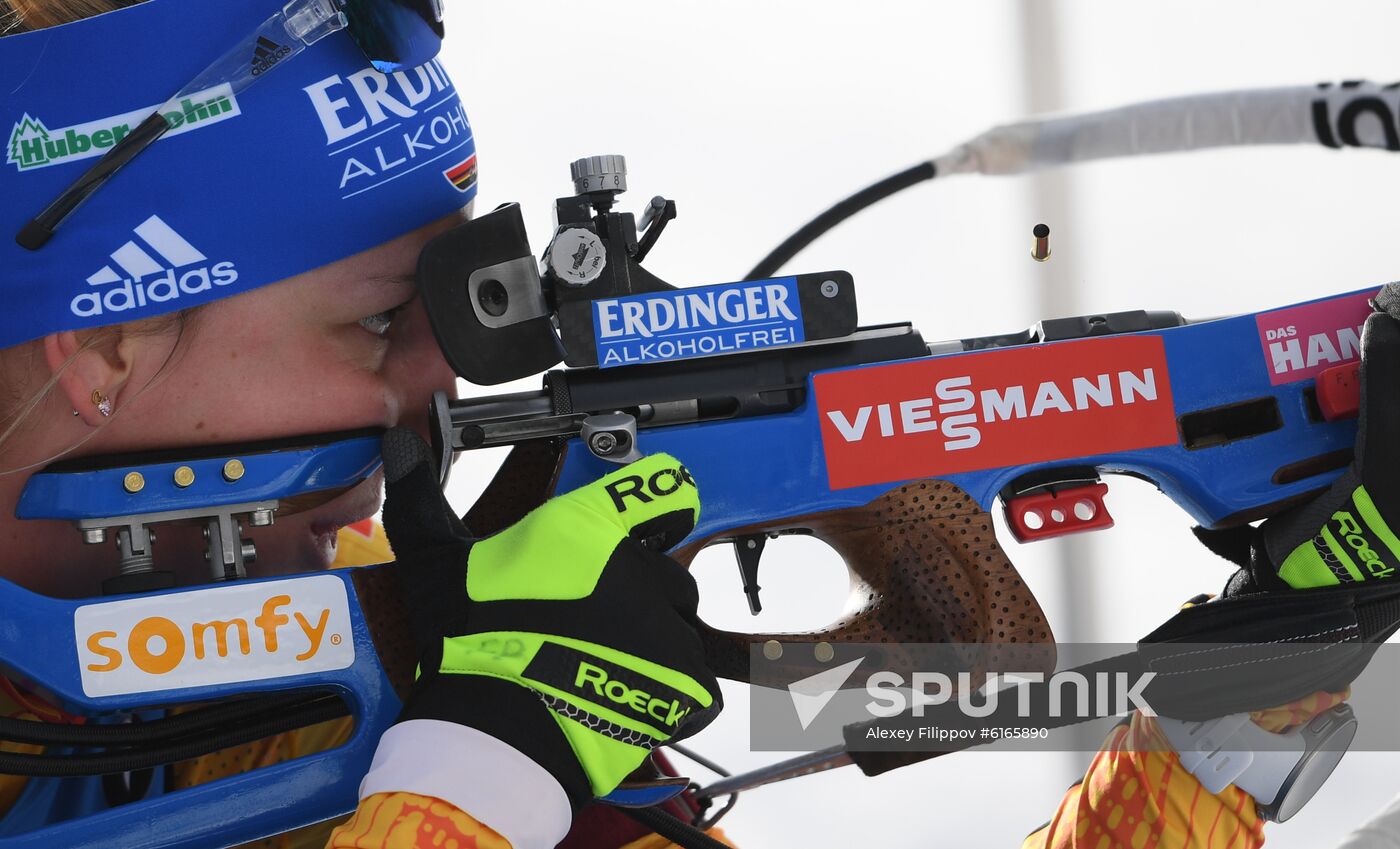 Italy Biathlon Worlds Women Sprint