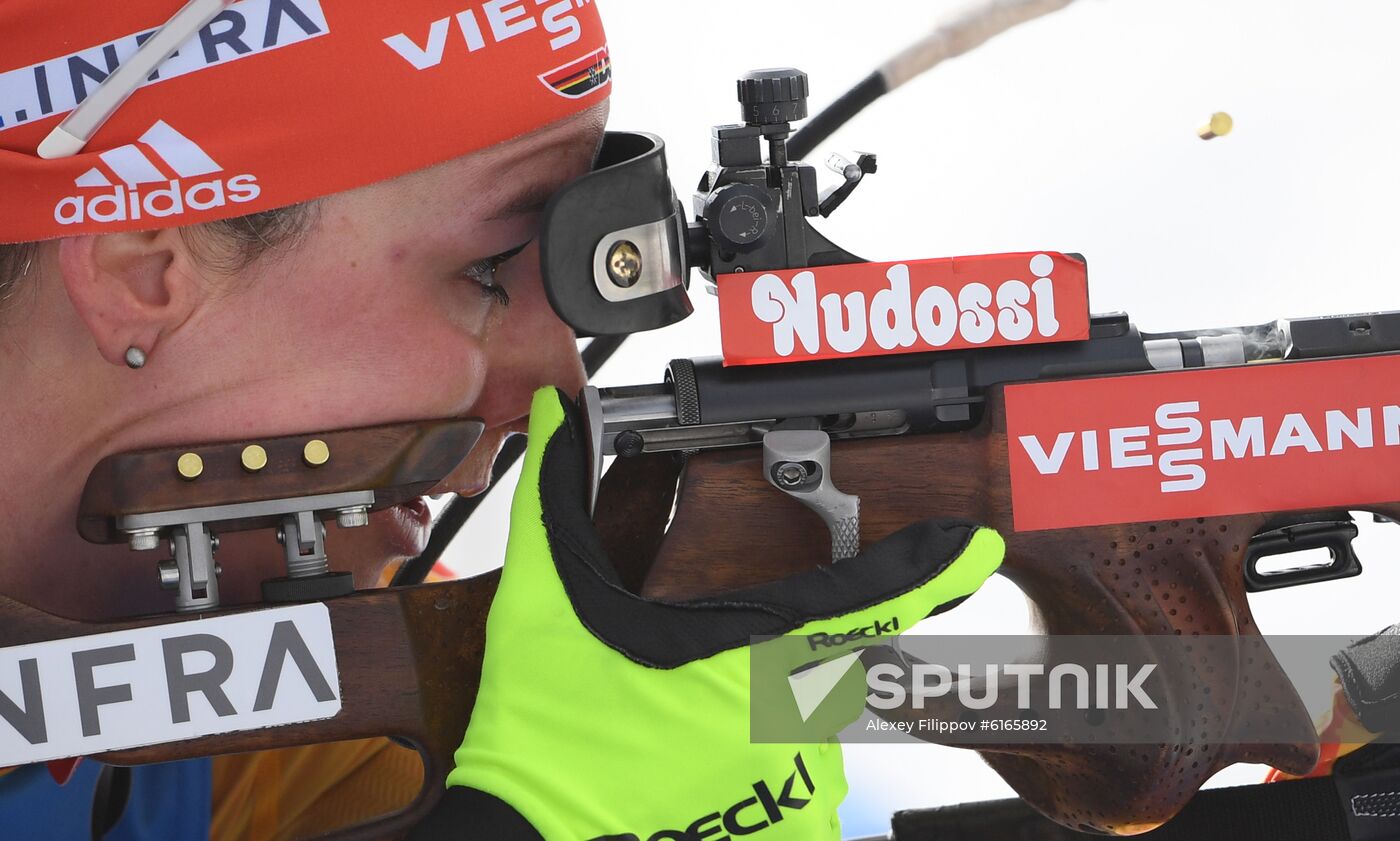 Italy Biathlon Worlds Women Sprint