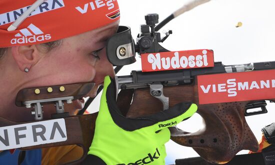 Italy Biathlon Worlds Women Sprint