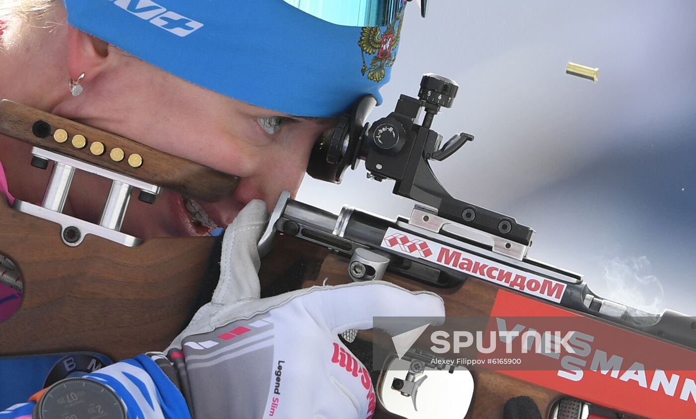 Italy Biathlon Worlds Women Sprint