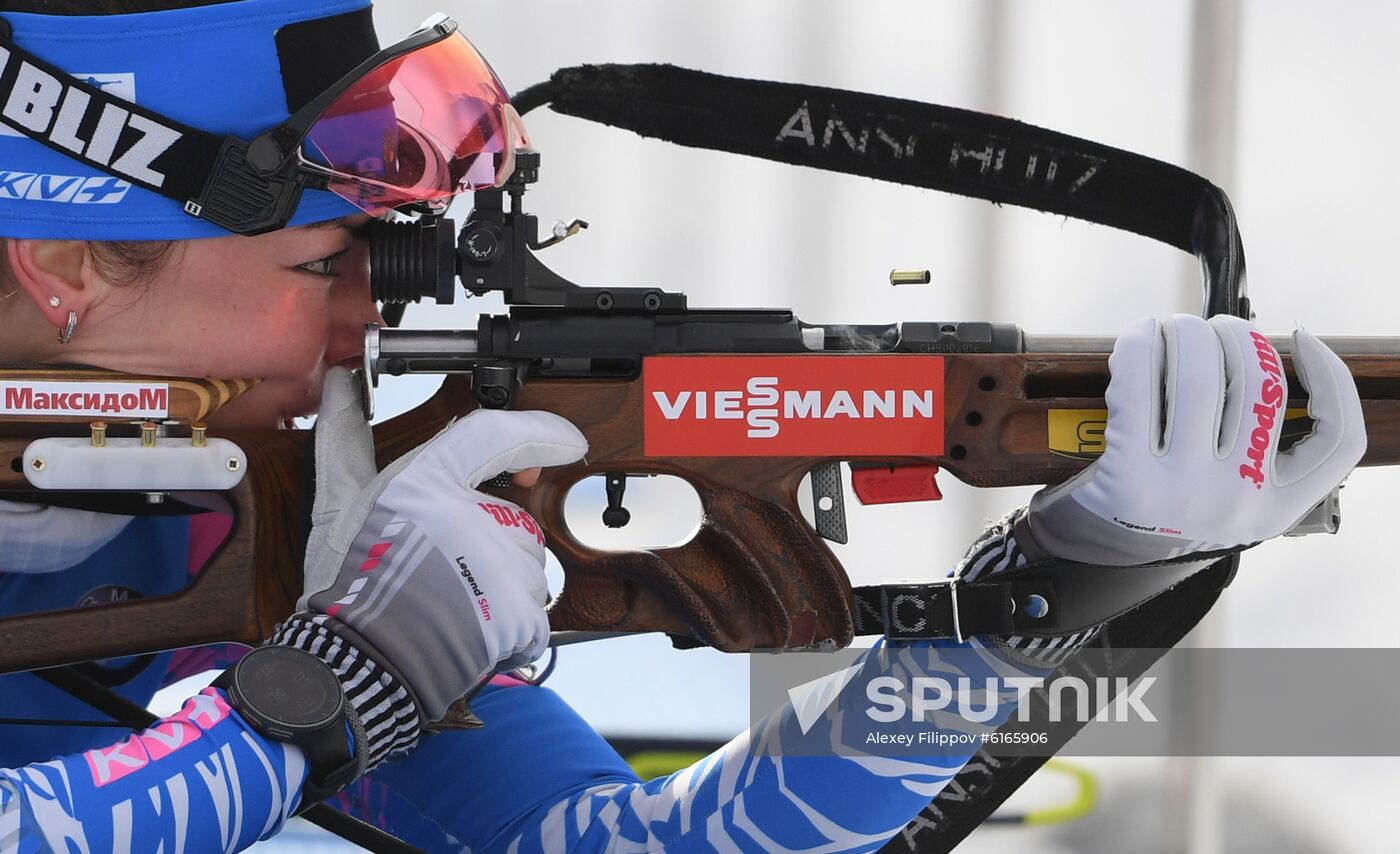 Italy Biathlon Worlds Women Sprint