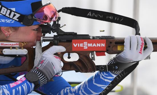 Italy Biathlon Worlds Women Sprint