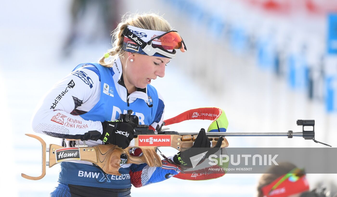 Italy Biathlon Worlds Women Sprint