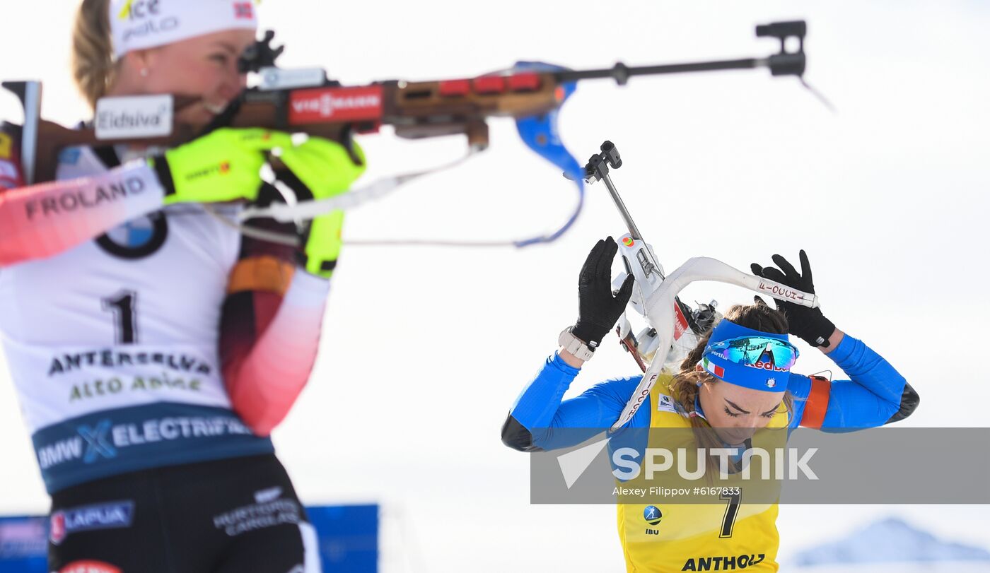 Italy Biathlon Worlds Women Pursuit