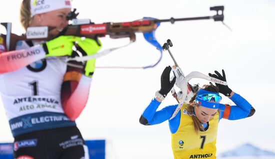 Italy Biathlon Worlds Women Pursuit
