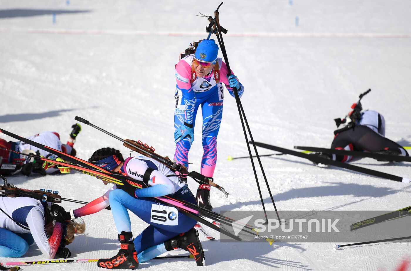 Italy Biathlon Worlds Women Pursuit