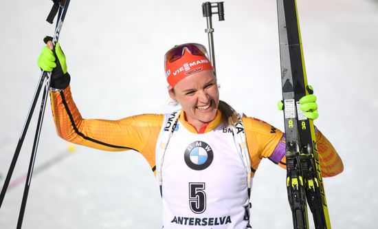 Italy Biathlon Worlds Women Pursuit