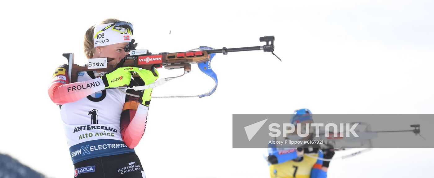 Italy Biathlon Worlds Women Pursuit