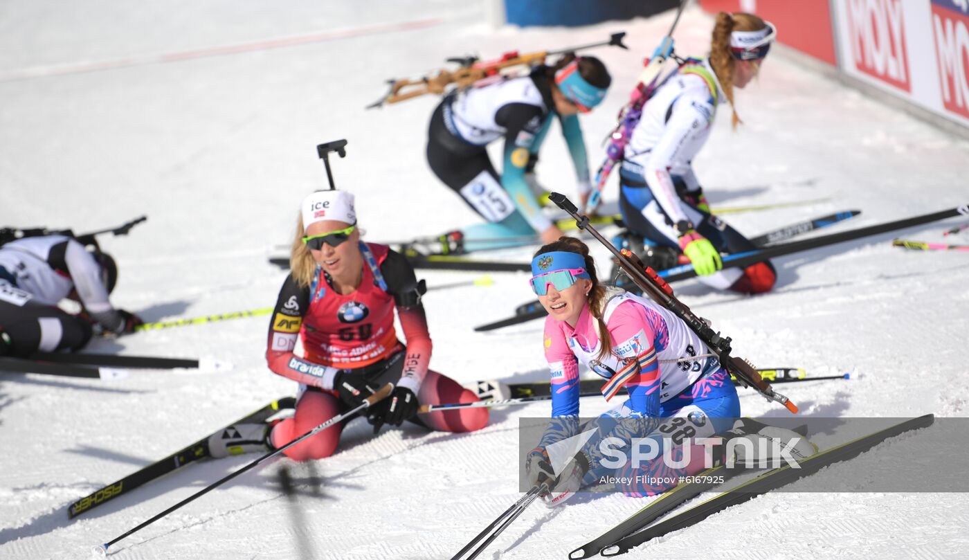 Italy Biathlon Worlds Women Pursuit