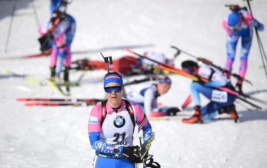 Italy Biathlon Worlds Women Pursuit