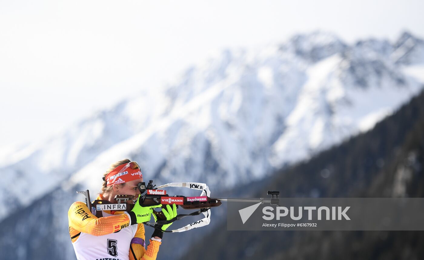 Italy Biathlon Worlds Women Pursuit