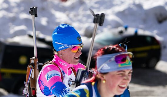 Italy Biathlon Worlds Women Pursuit