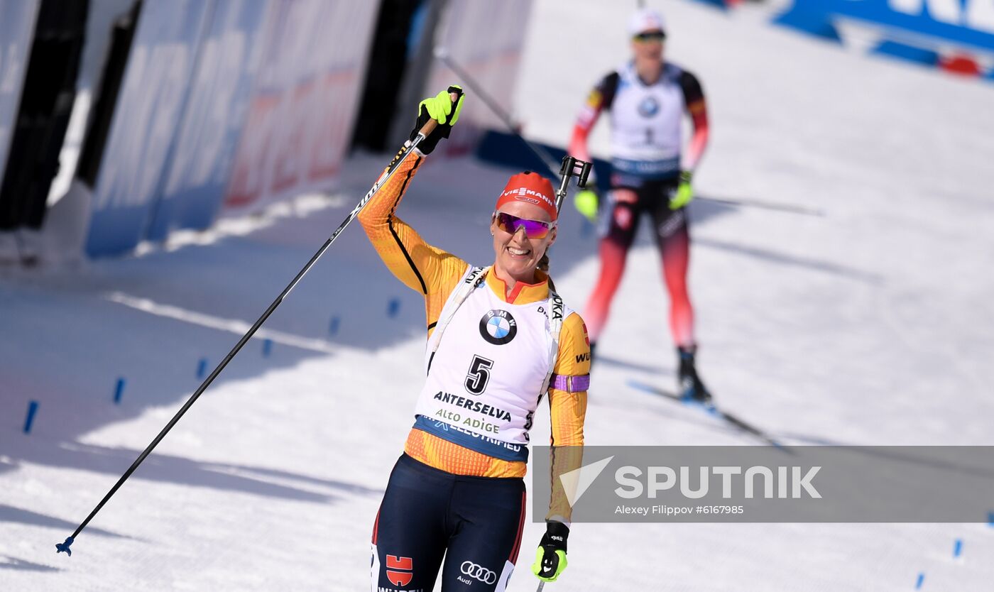 Italy Biathlon Worlds Women Pursuit