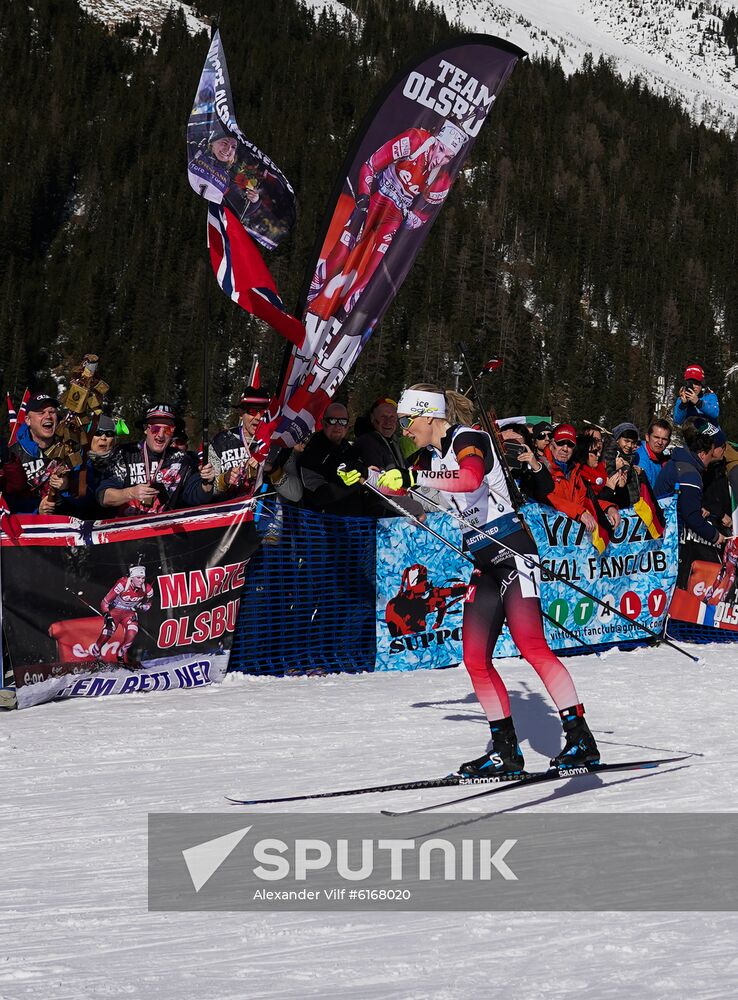Italy Biathlon Worlds Women Pursuit
