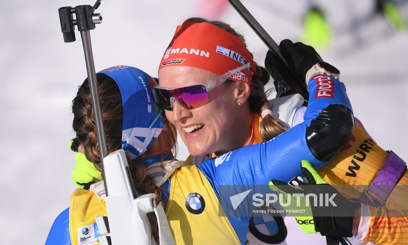 Italy Biathlon Worlds Women Pursuit