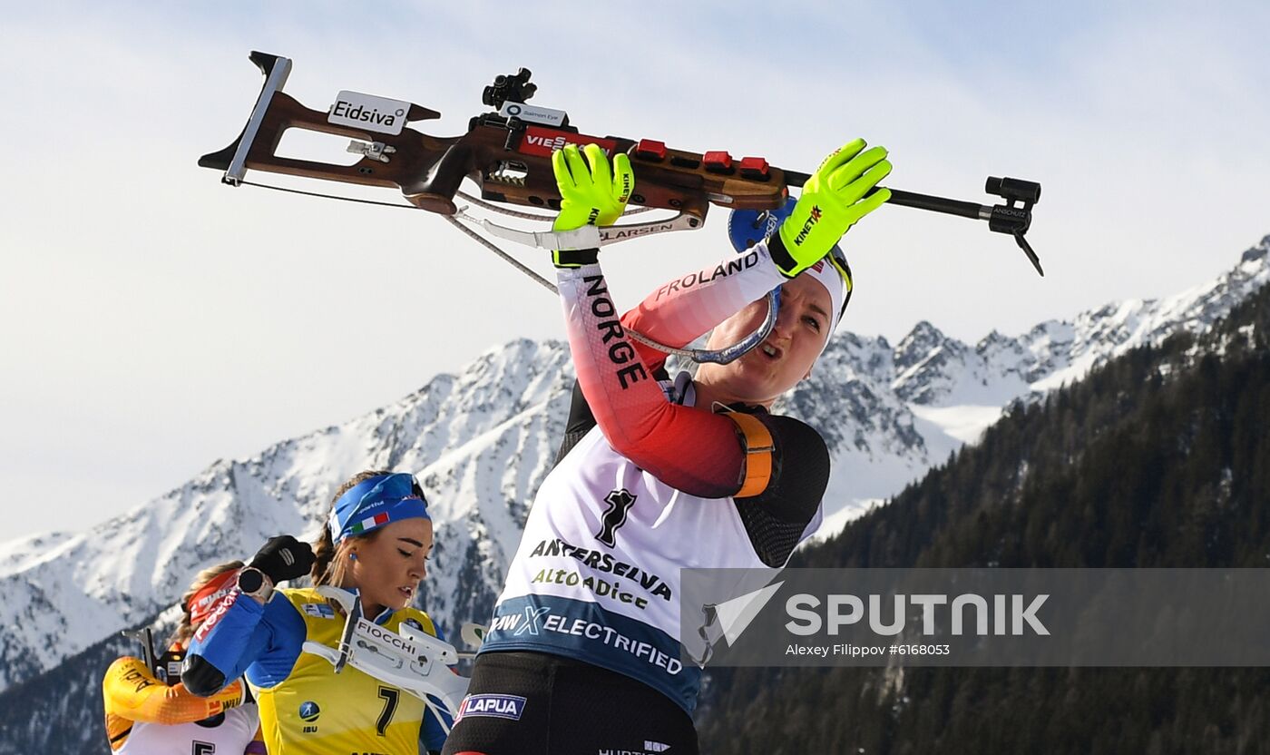 Italy Biathlon Worlds Women Pursuit