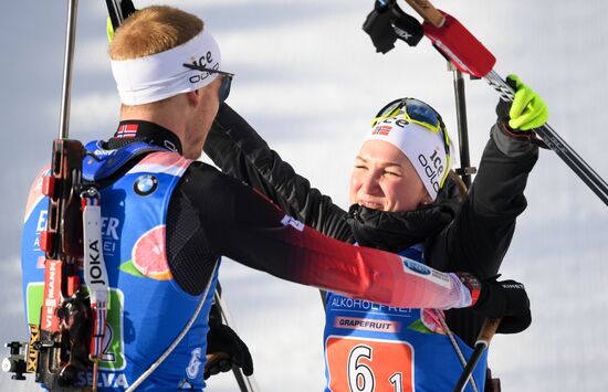 Italy Biathlon Worlds Single Mixed Relay