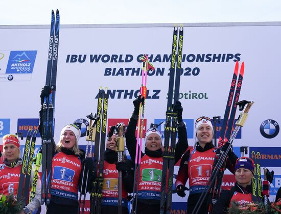 Italy Biathlon Worlds Women Relay