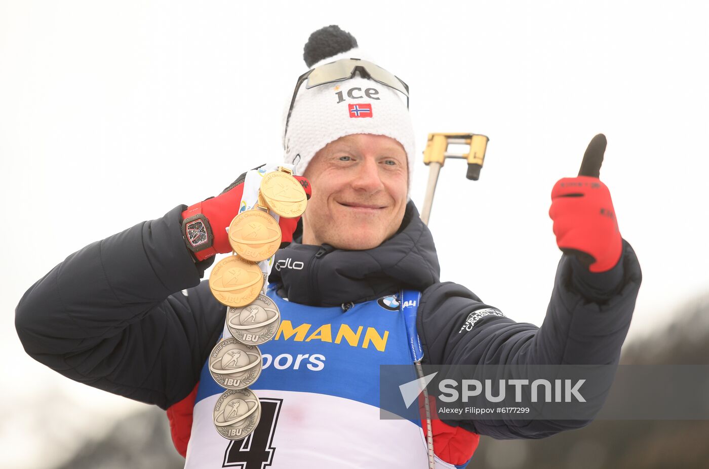 Italy Biathlon Worlds Men Mass Start