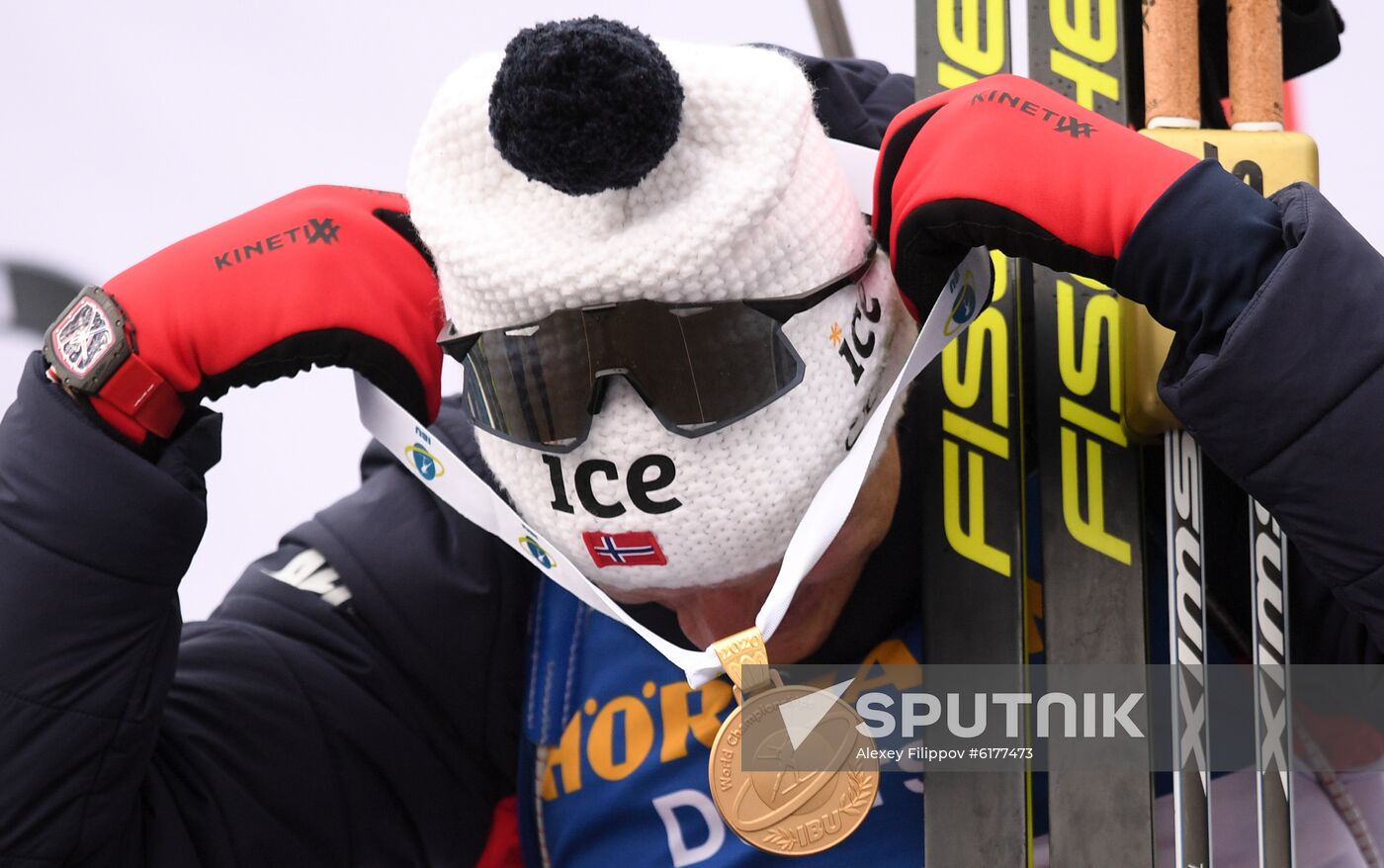 Italy Biathlon Worlds Men Mass Start