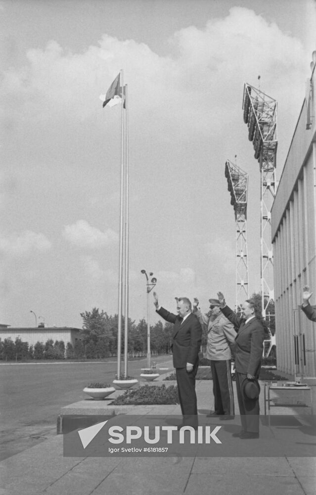 Soviet politicians Alexei Kosygin, Andrei Grechko, and Boris Ponomaryov
