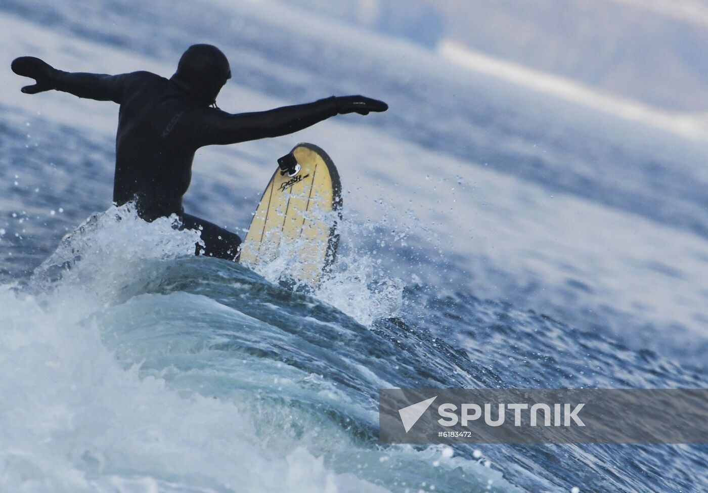 Russia Winter Surfing