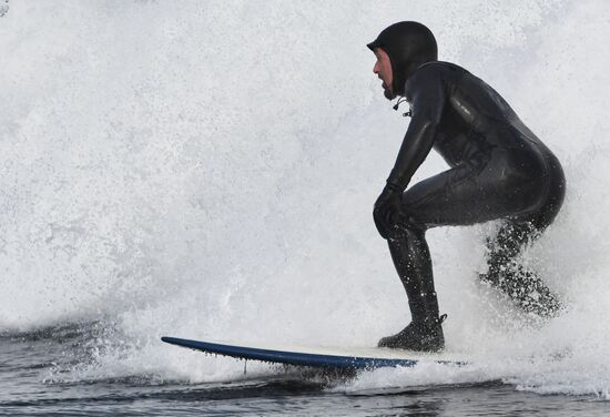 Russia Winter Surfing