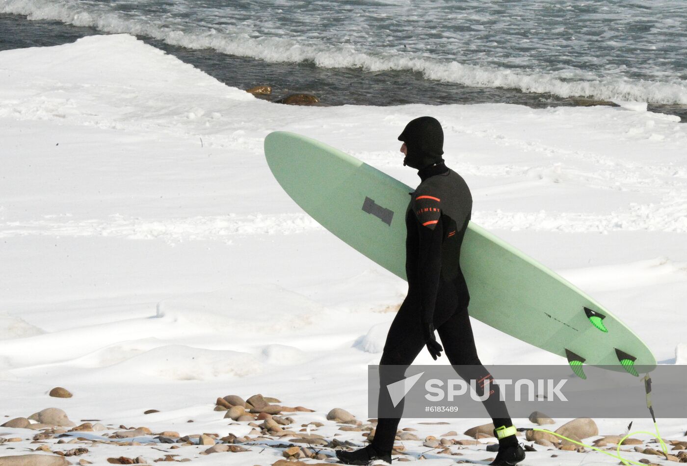 Russia Winter Surfing