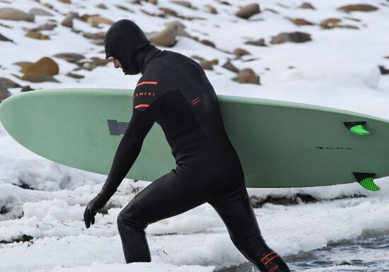 Russia Winter Surfing