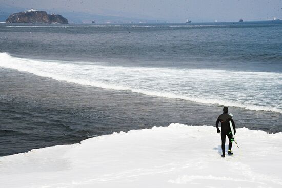 Russia Winter Surfing