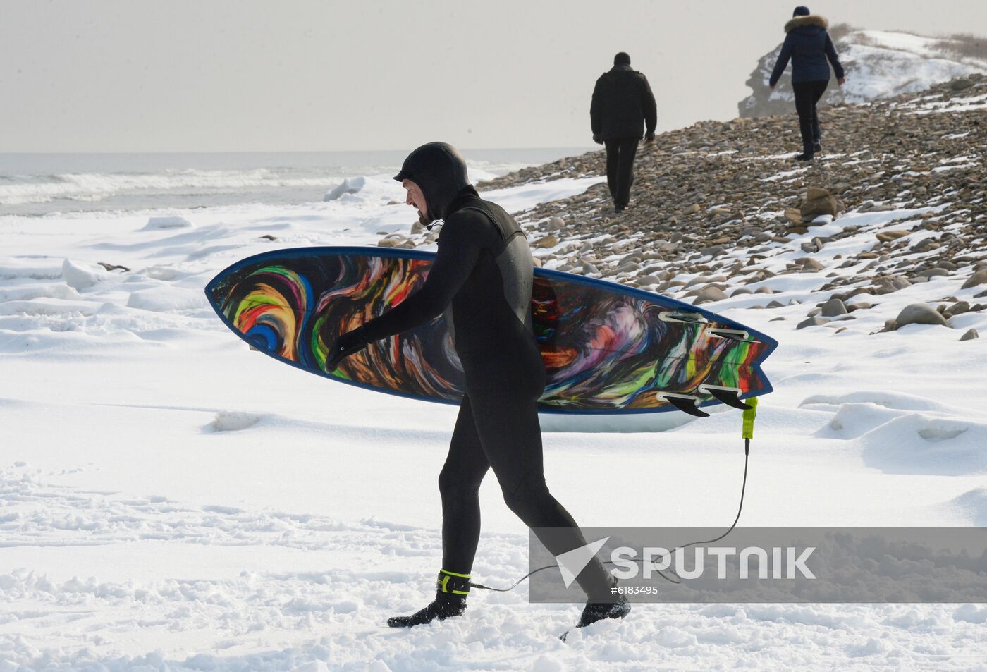 Russia Winter Surfing