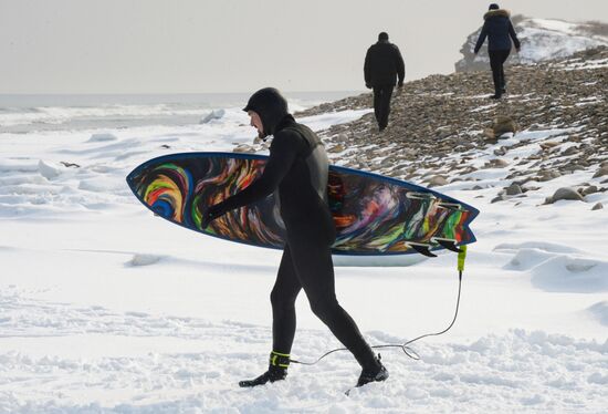 Russia Winter Surfing