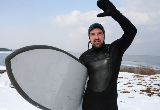 Russia Winter Surfing