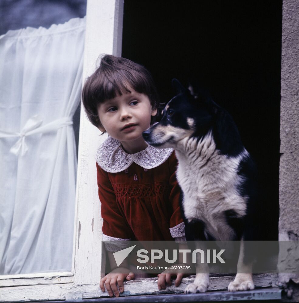Girl with dog