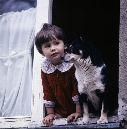 Girl with dog