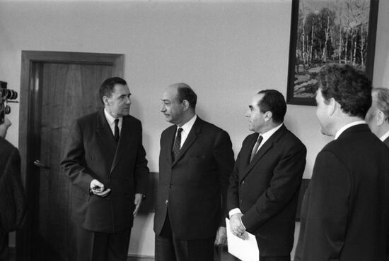 Foreign Minister of United Arab Republic Mahmoud Riad visits USSR