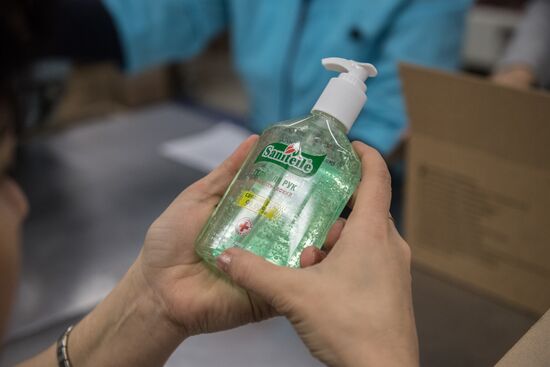 Russia Coronavirus Hand Sanitizer Plant