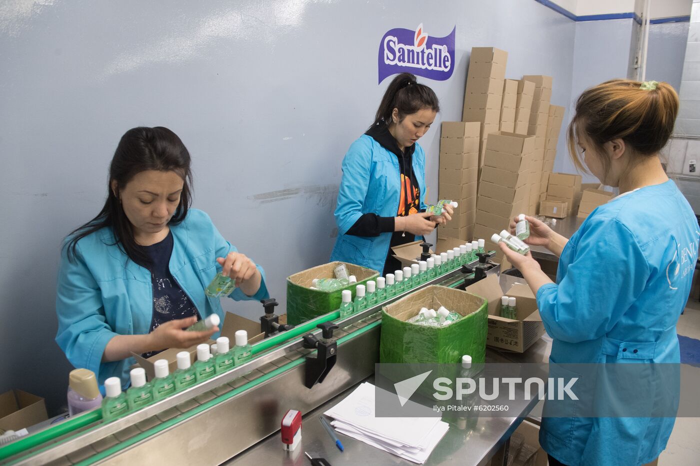 Russia Coronavirus Hand Sanitizer Plant