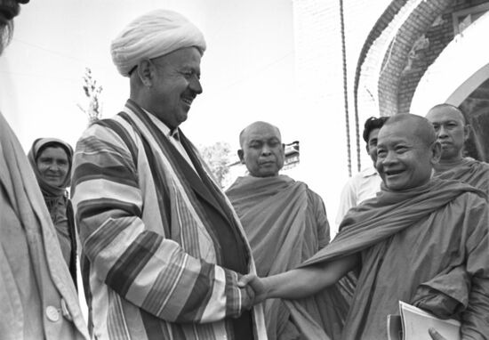 Delegation of Buddhist monks from Kingdom of Laos visits USSR