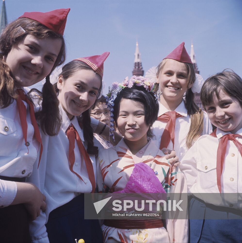 Japanese schoolgirl in Moscow