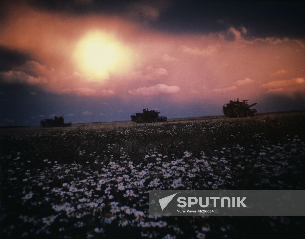 Harvesting in Iskra collective farm