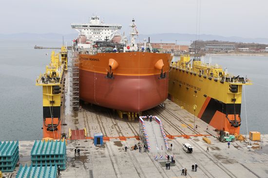 Russia Vladimir Monomakh Tanker Launch