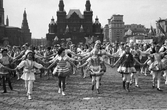 Young Pioneer parade on Red Square