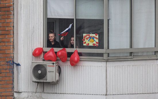 Russia Coronavirus Graduates Farewell Bell