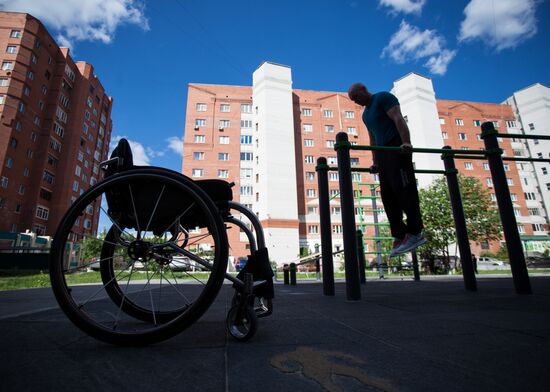 Russia Wheelchair Basketballer Training