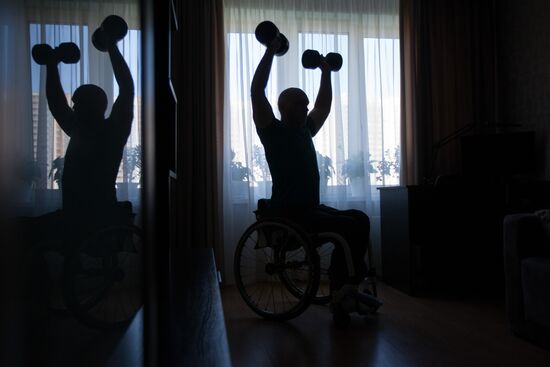 Russia Wheelchair Basketballer Training